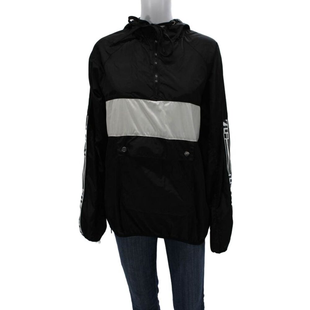 LF Unisex Adults Anorak Black Zip Polyester Long Sleeve Size S